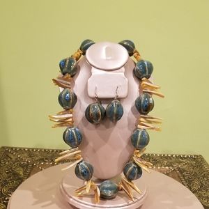 Beaded Statement Necklace Set